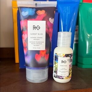 R+Co Sunset Blvd Blonde Toning Masque and Travel Size Gemstone Conditioner Duo